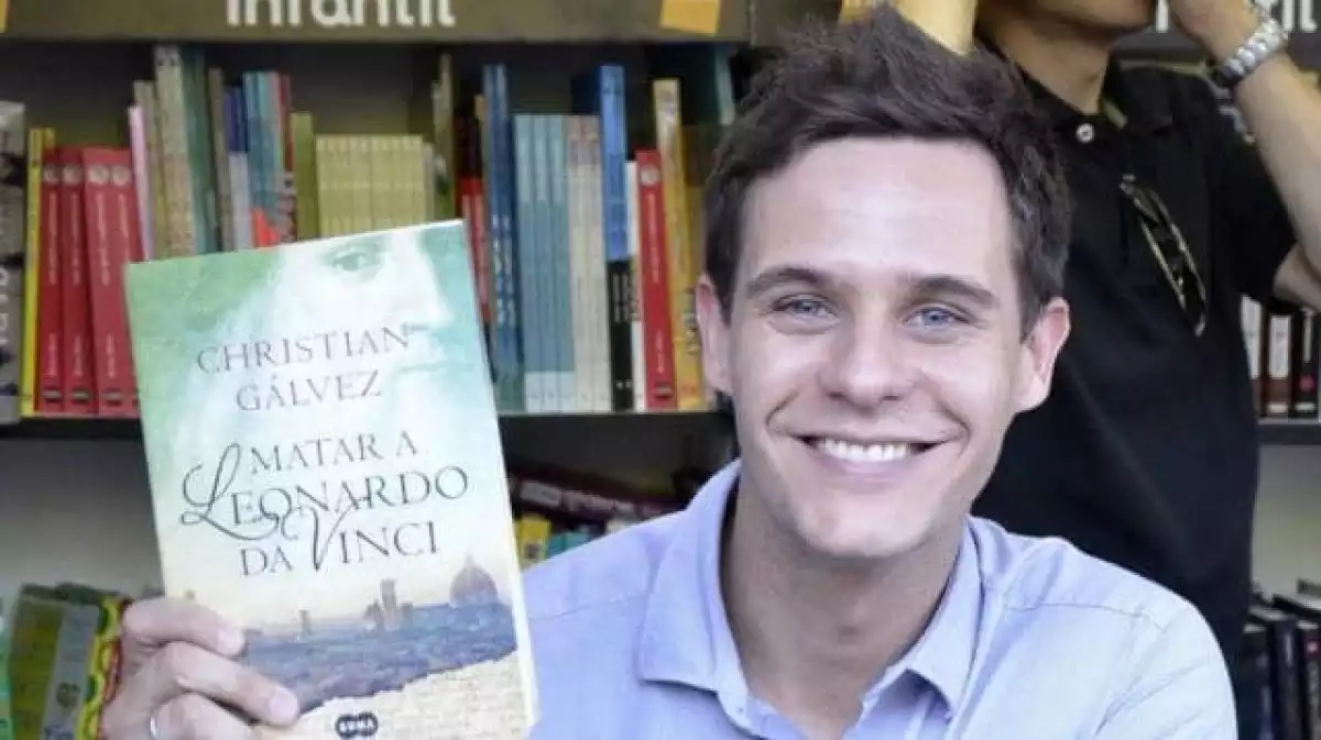 Christian Gálvez en la presentació del seu llibre 'Matar a Leonardo Da Vinci'