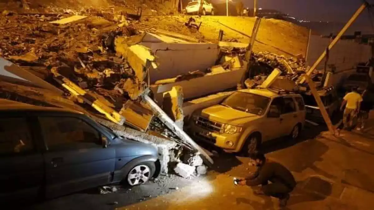 Imatge d'un dels esfondraments al Perú a causa del terratrèmol