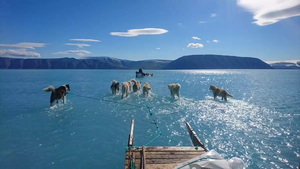 La impactant imatge que confirma el greu desgel a Groenlàndia