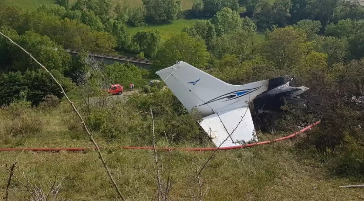 Imatge de l'accident d'avioneta a l'Alta Cerdanya
