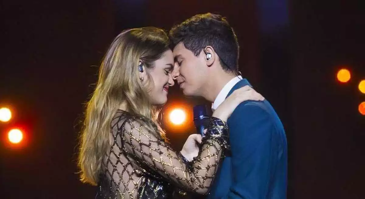Alfred i Amaia en un assaig de la cançó que van representar a Eurovisió l'any 2018