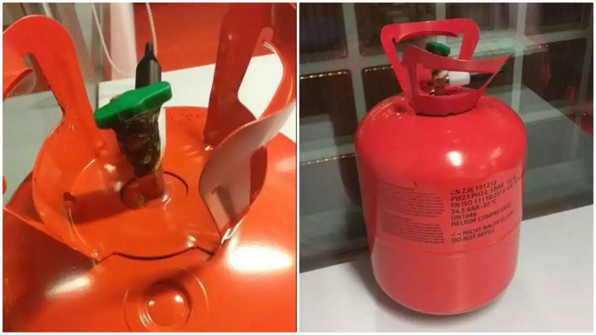 Imatge de la bombona de gas manipulada trobada pels Mossos d'Esquadra