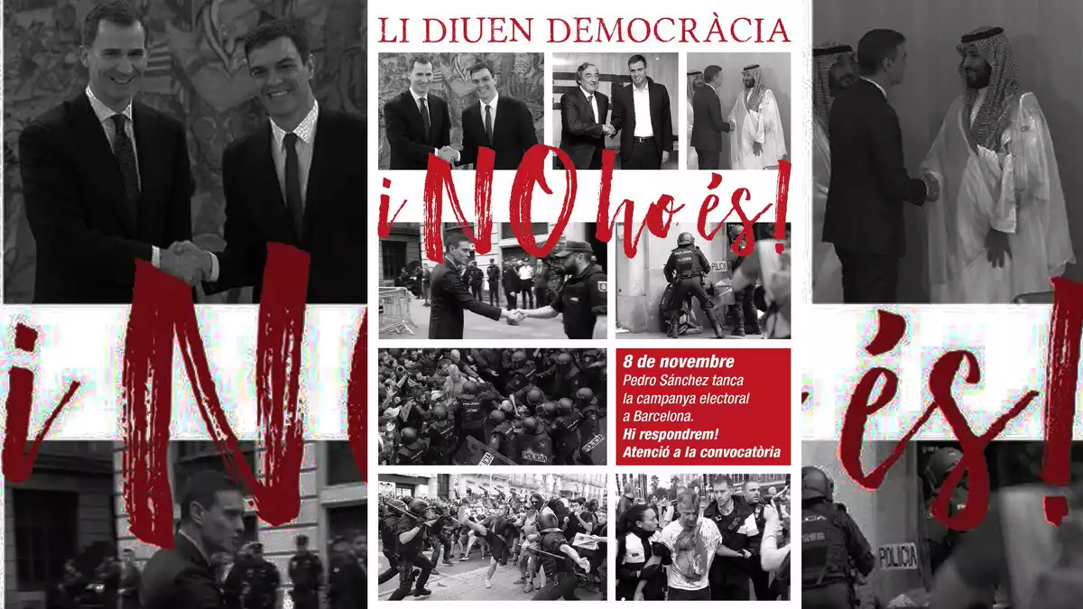 Els CDR han convocat una protesta contra Pedro Sánchez durant el míting final de campanya del PSOE el 8 de novembre de 2019