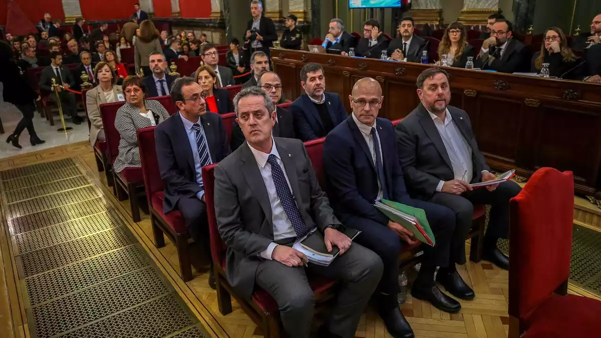 Els nou polítics presos durant el judici del Procés al Tribunal Suprem el 12 de febrer del 2019