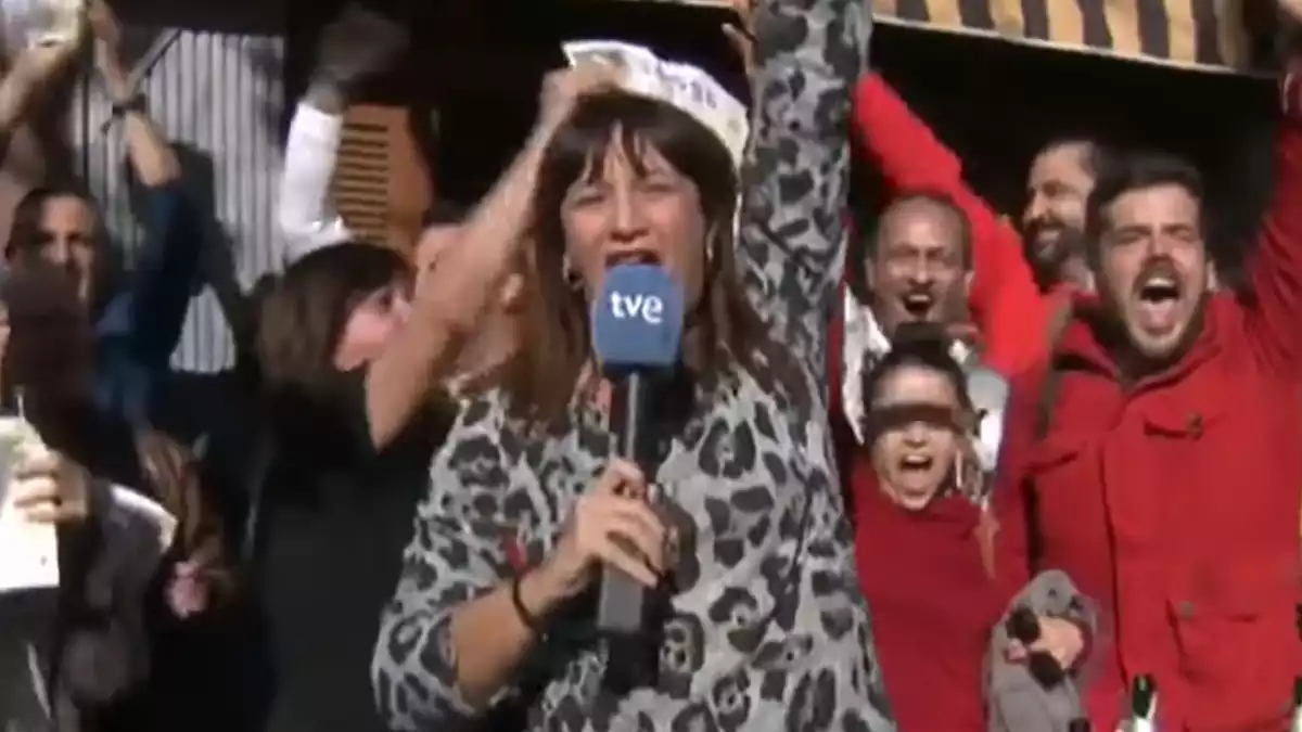Natalia, la reportera de TVE que ha guanyat un premi de la Loteria, però no el 'Gordo', desembre de 2019