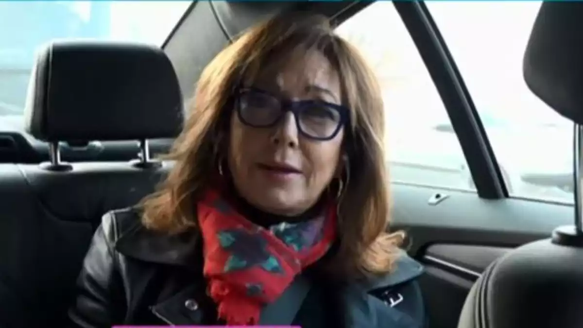 Ana Rosa Quintana, viatjant en taxi fins a Barcelona per visitar Oriol Junqueras a la presó de Lledoners, el 9 de gener de 2020