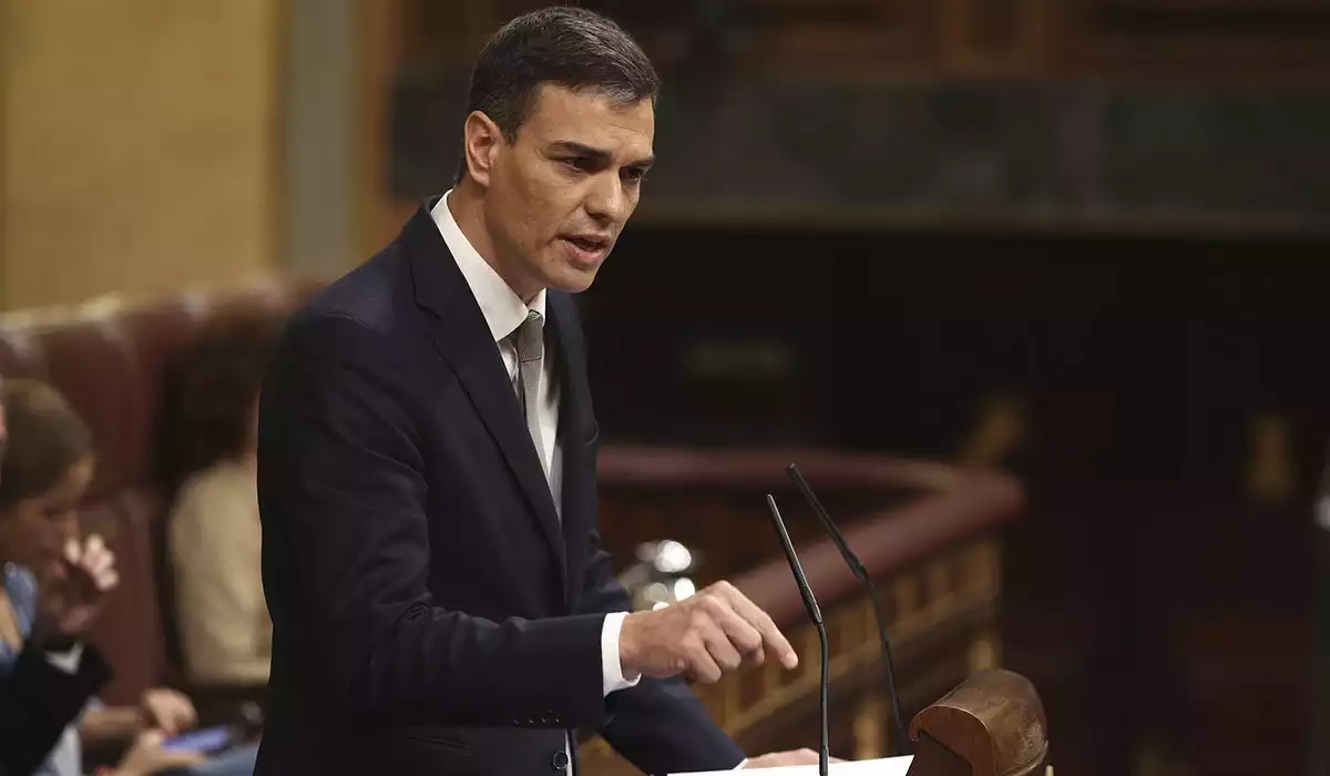 Pedro Sánchez al Congrés dels Diputats, a la sessió de control del 18 de juny de 2018.