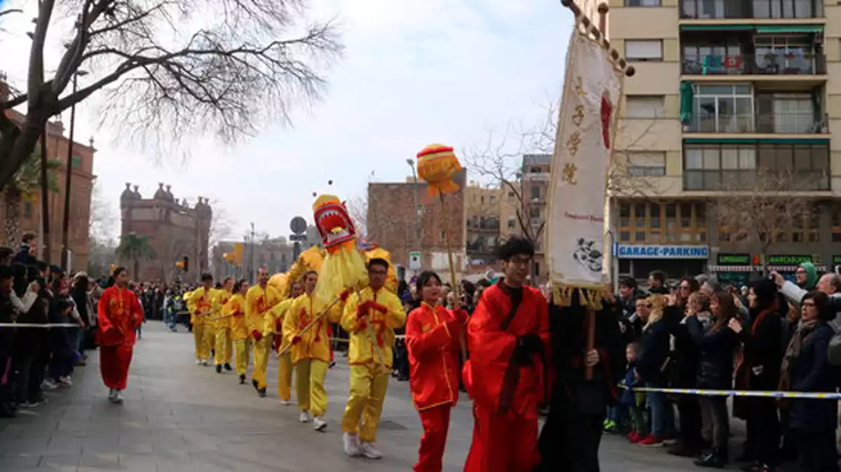 Fotografia de la celebració de l'Any Nou Xinès a Barcelona