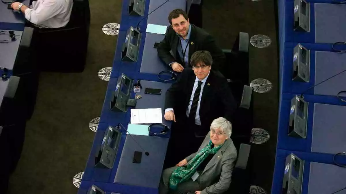 Puigdemont, Ponsatí i Comín al Parlament Europeu el 10/02/2020