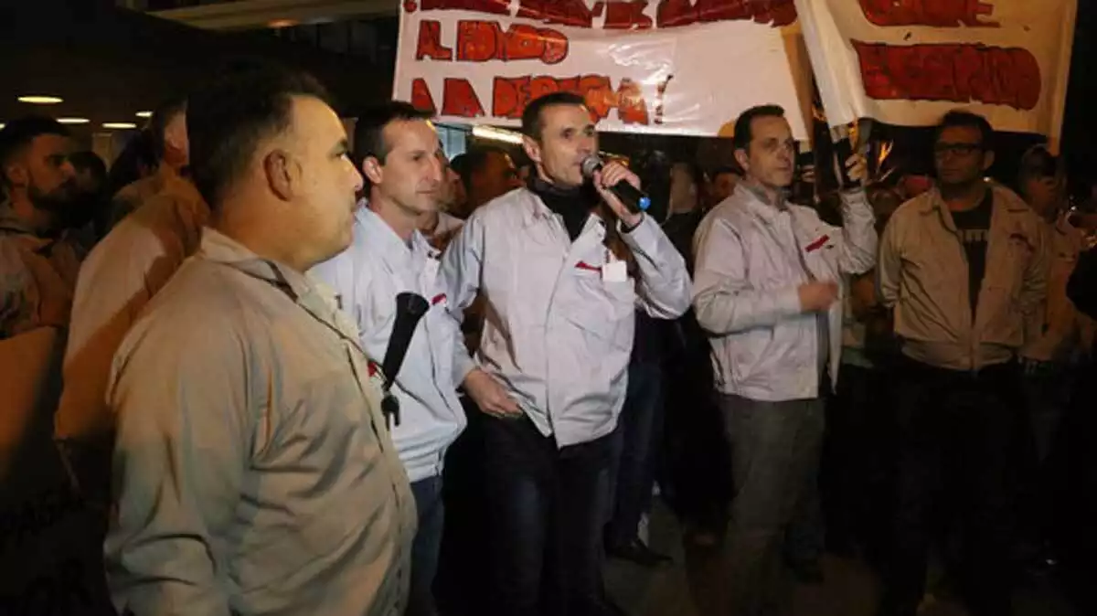 Manifestació dels treballadors de Nissan el 4 de febrer de 2020