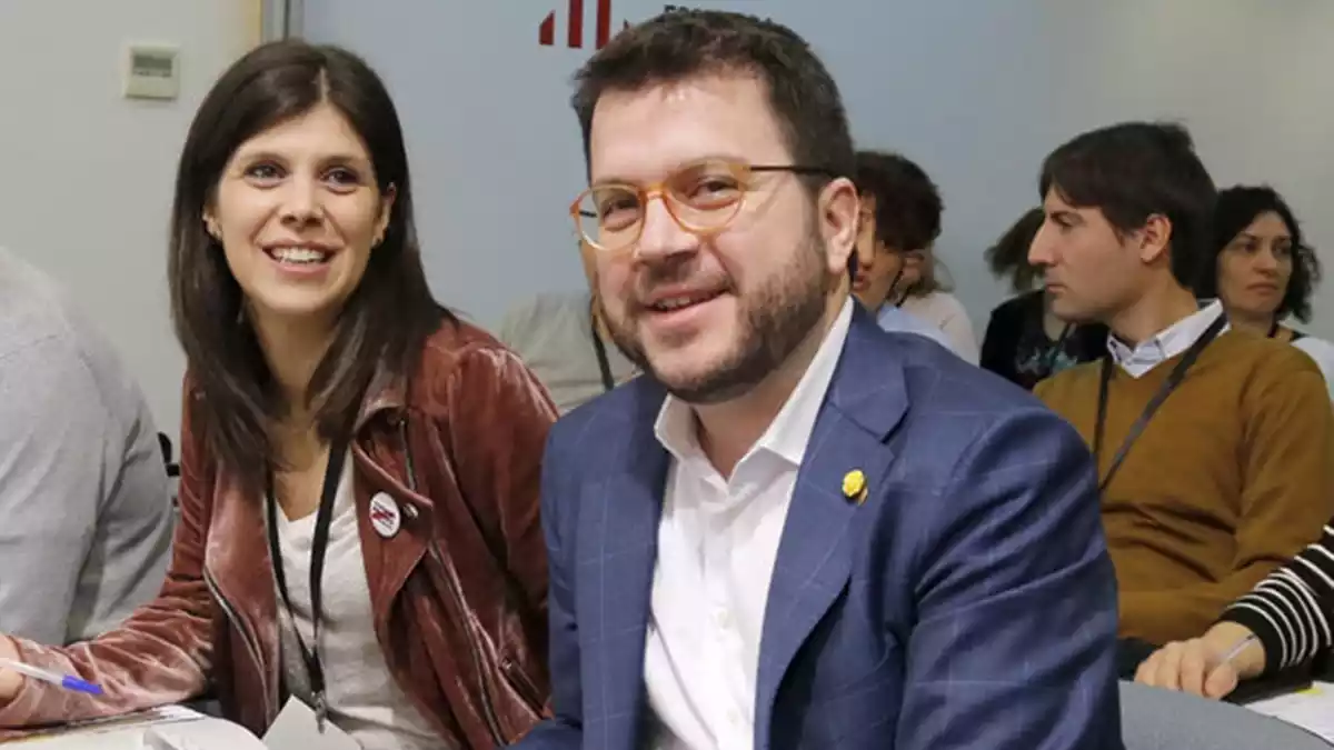 El coordinador nacional d'ERC, Pere Aragonès, i la portaveu del partit, Marta Vilalta.