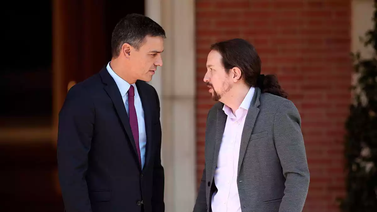 Pedro Sánchez i Pablo Iglesias, en una imatge d'arxiu a la Moncloa.