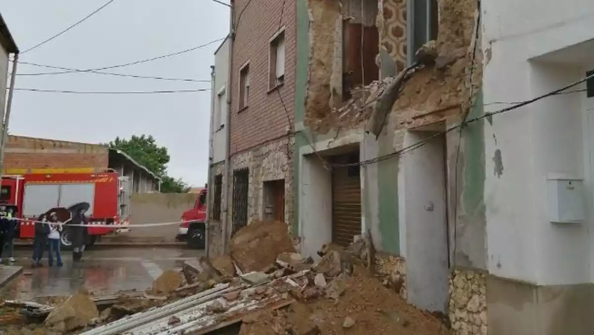 Imatge de la casa que s'ha ensorrat per les pluges a Boldú, a la Fuliola, a l'Urgell