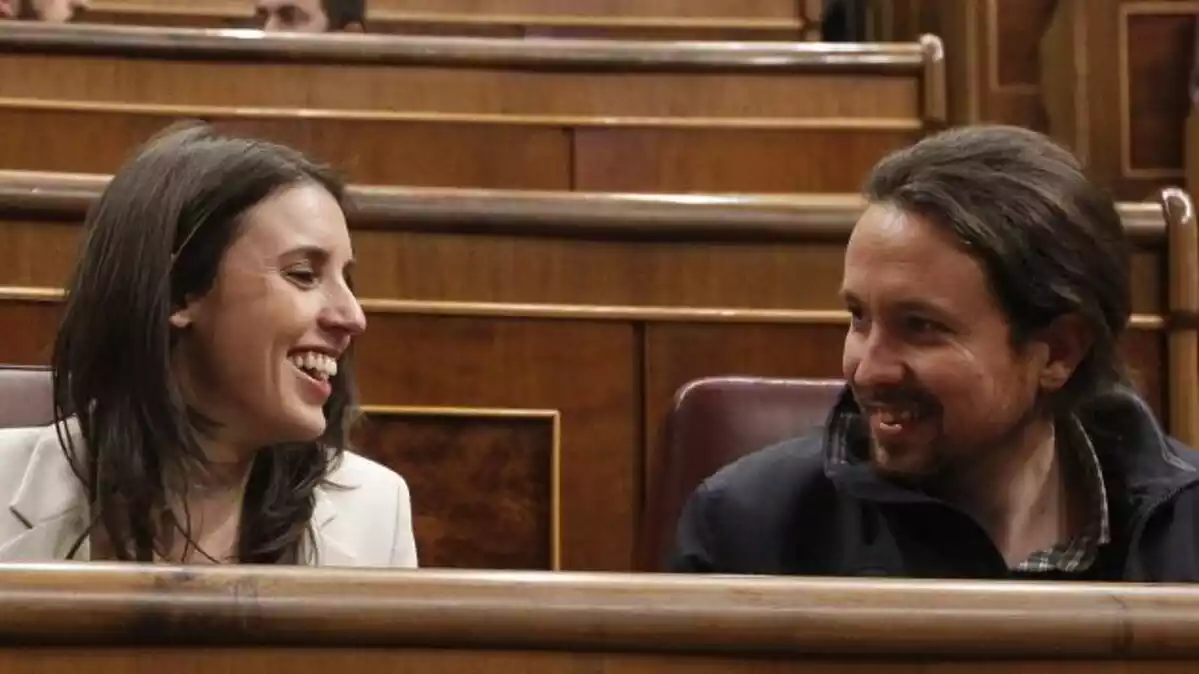 Irene Montero i Pablo Iglesias al Congrés dels Diputats, Madrid
