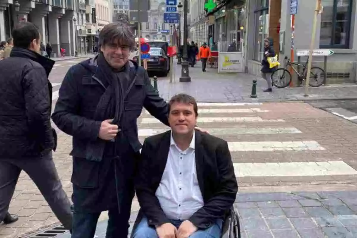Carles Puigdemont i David Bonvehí en una reunió mantinguda el 3 de març de 2020.