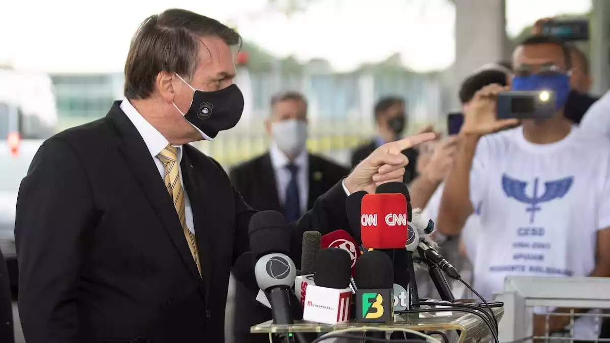 El president del Brasil, Jair Bolsonaro, durant una roda de premsa
