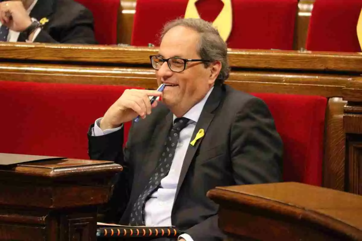 El president de la Generalitat, Quim Torra, al Parlament el 2020.