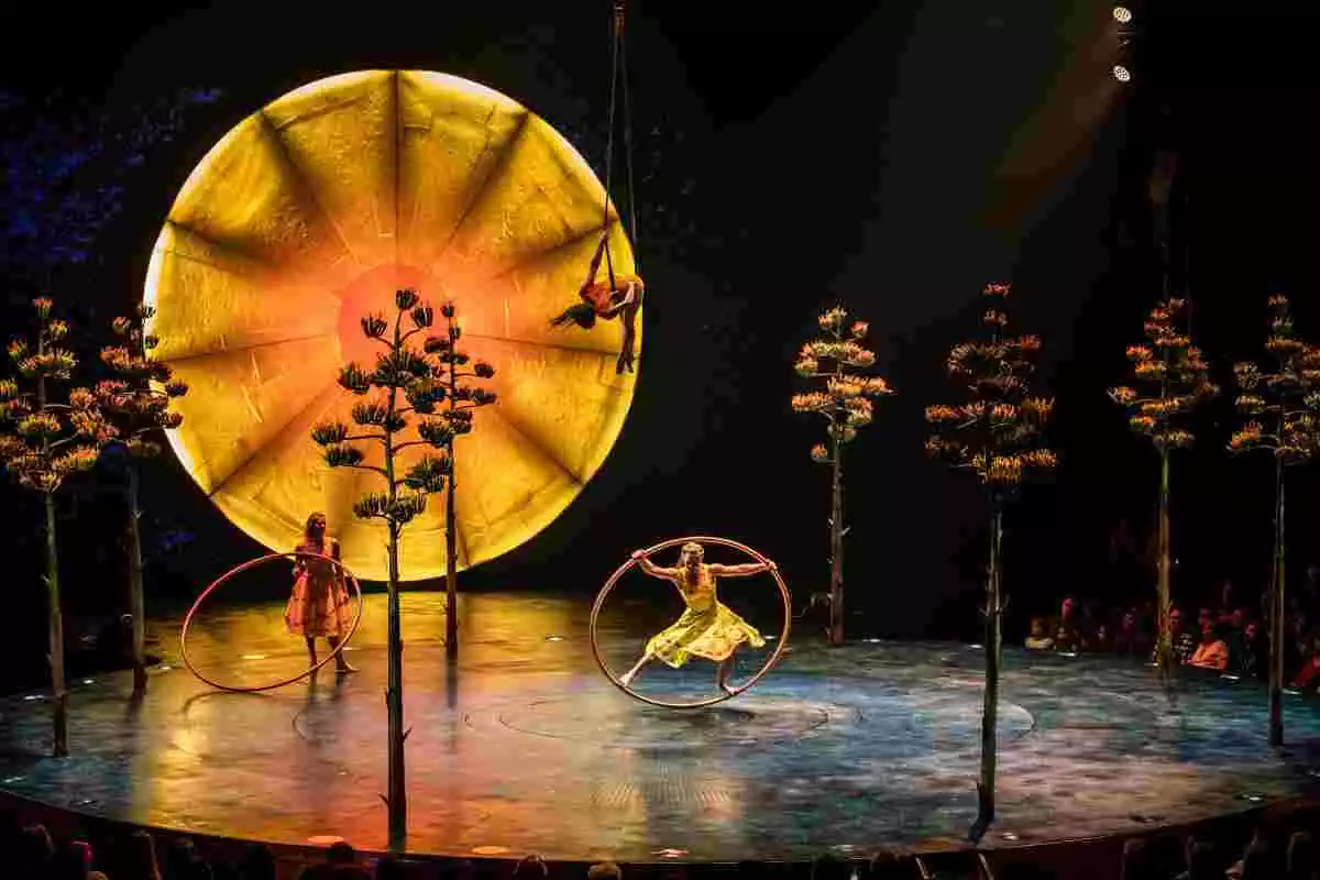Trapezistes durant l'espectacle 'Luzia' del Cirque du Soleil, que estava previst estrenar-se el gener del 2021
