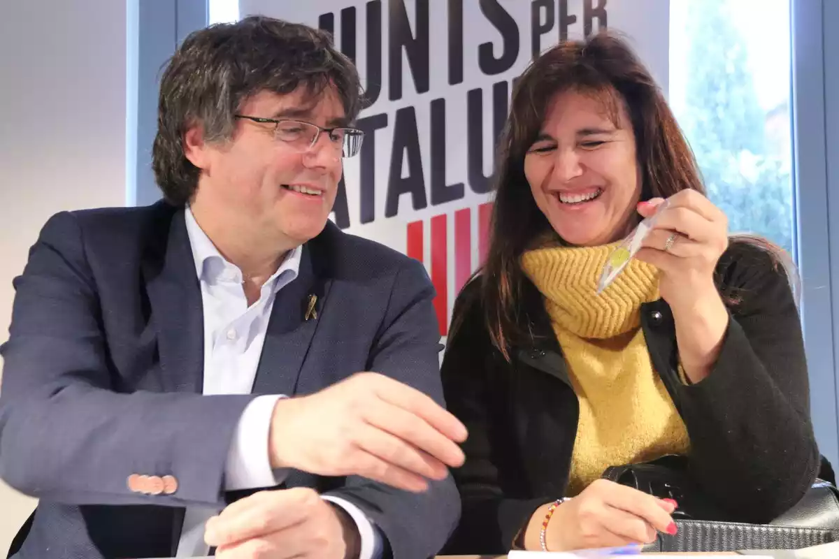 Carles Puigdemont i Laura Borràs, en una imatge d'arxiu.