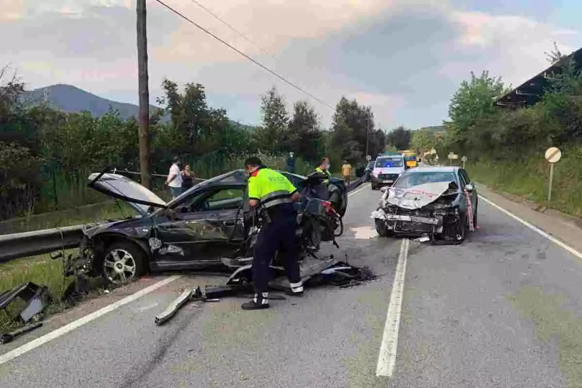 Accident a la 'carretera de la vergonya' a Bescanó el 23 de juliol de 2020