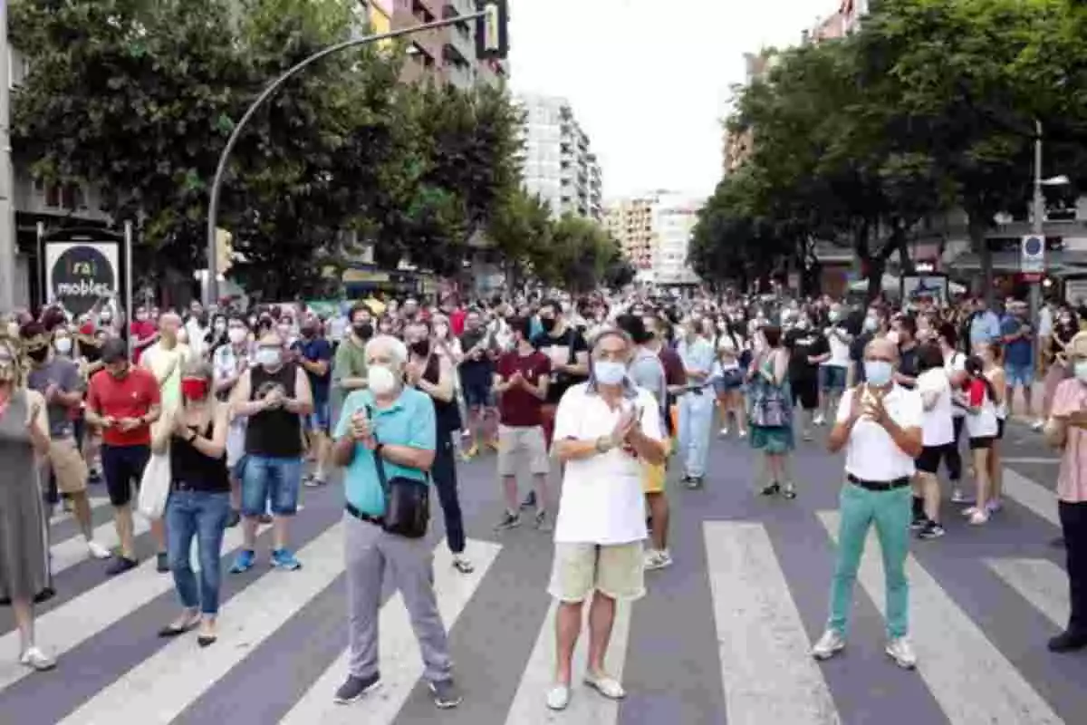 Protesta a Lleida pel confinament el 12 de juliol de 2020