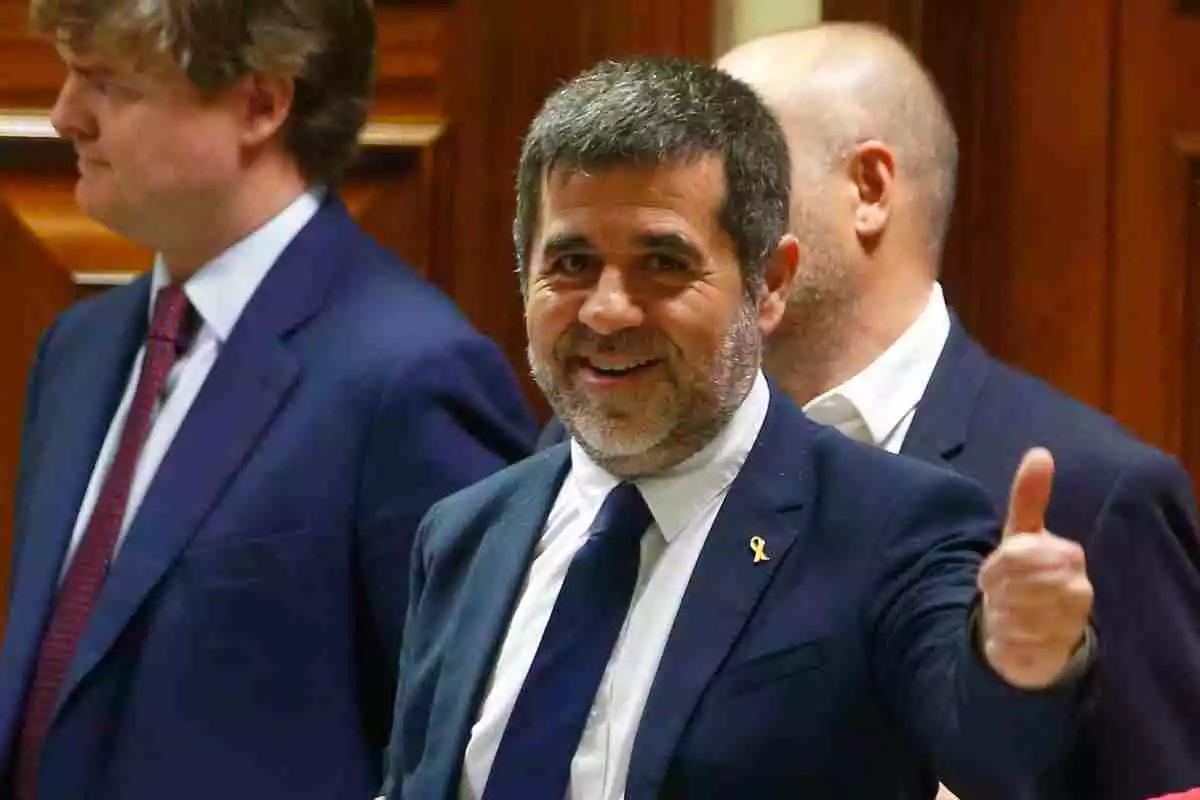Imatge de Jordi Sànchez després de recollir les credencials de diputat al Congrés el 20 de maig del 2019
