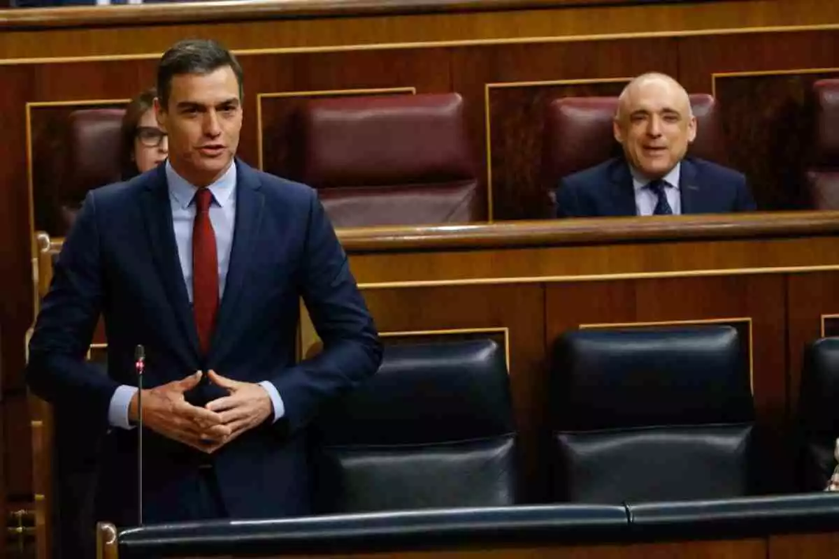 El president del govern espanyol, Pedro Sánchez, durant una intervenció al Congrés dels Diputats