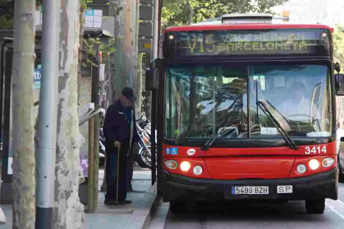 Imatge frontal d'un autobús de Barcelona
