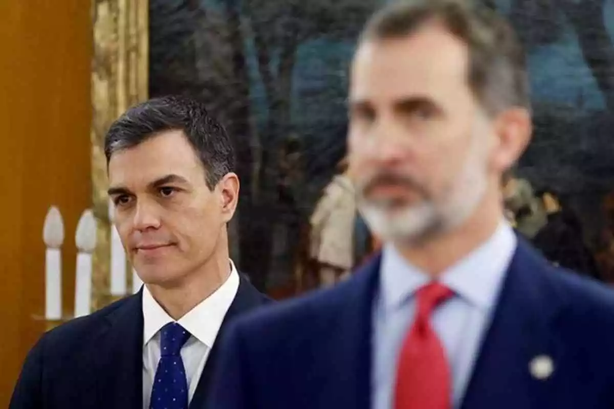 El president del govern espanyol, Pedro Sánchez, i el rei Felip