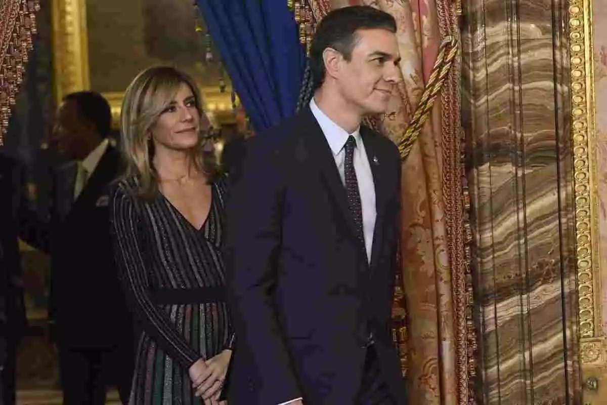 El president del govern espanyol, Pedro Sánchez, i la seva esposa Begoña Gómez durant la recepció de la Conferència de Nacions Unides sobre el Canvi Climàtic a Madrid, 2 de desembre de 2019