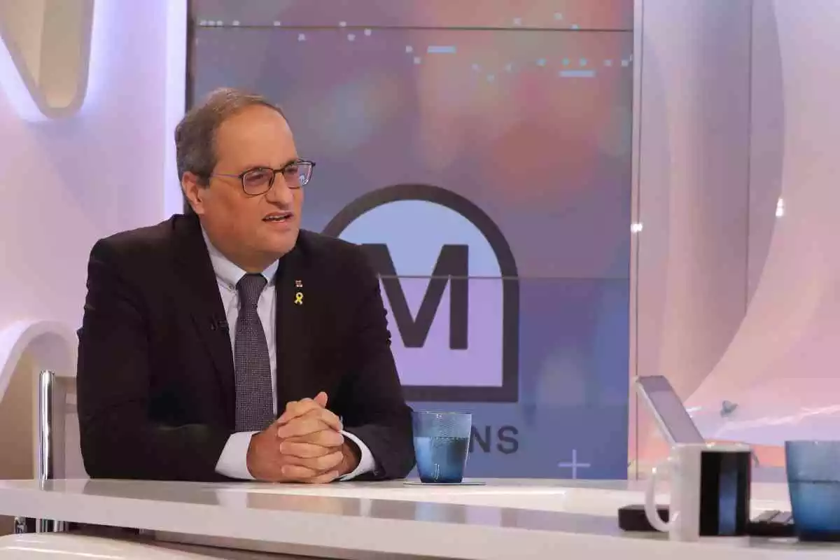 El president del Govern, Quim Torra, entrevistat al programa 'Els Matins' ce TV3 el 31 d'agost de 2020