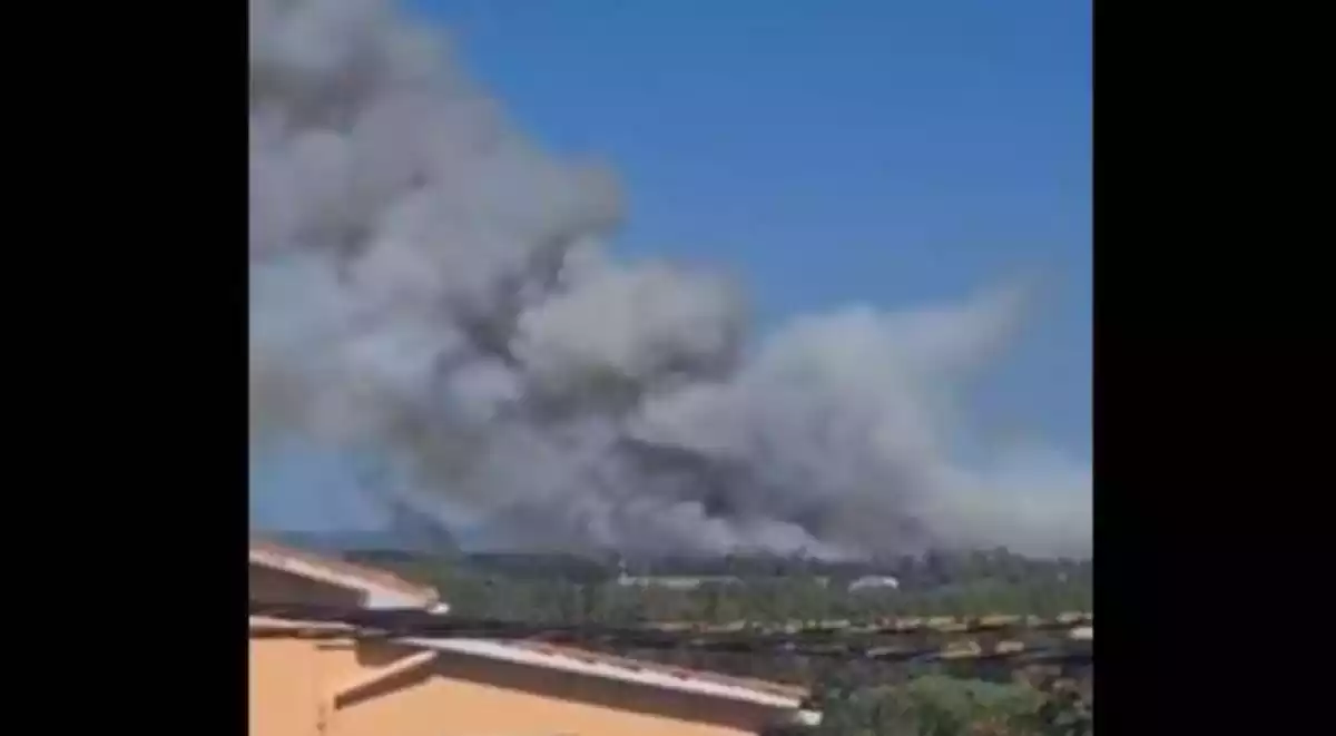 Imatge de l'incendi a Caldes el 19 d'agost de 2020