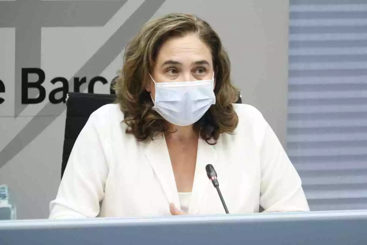 L'alcaldessa de Barcelona, Ada Colau, durant una roda de premsa el 26 d'agost de 2020