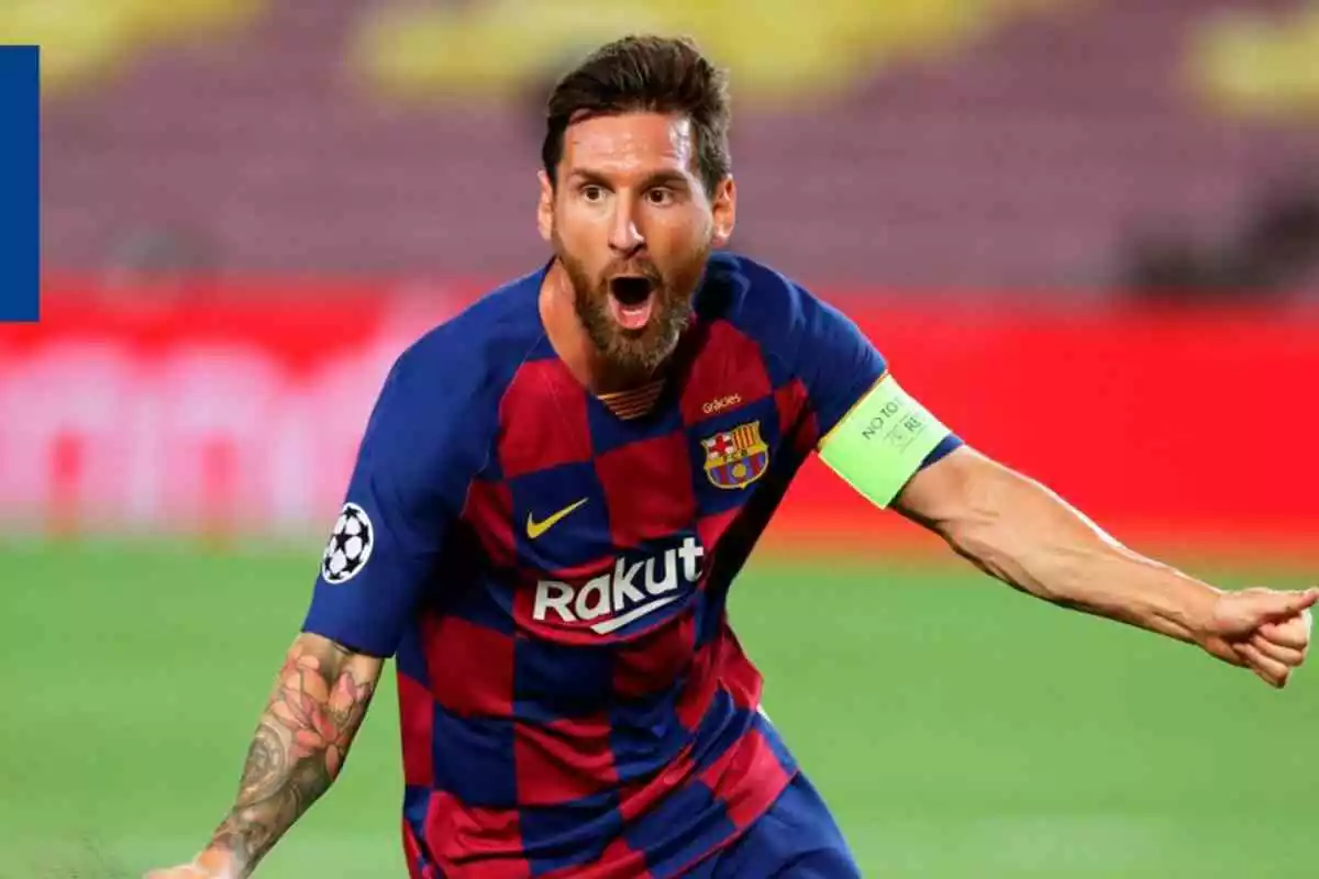 Leo Messi celebrant un gol durant un partit