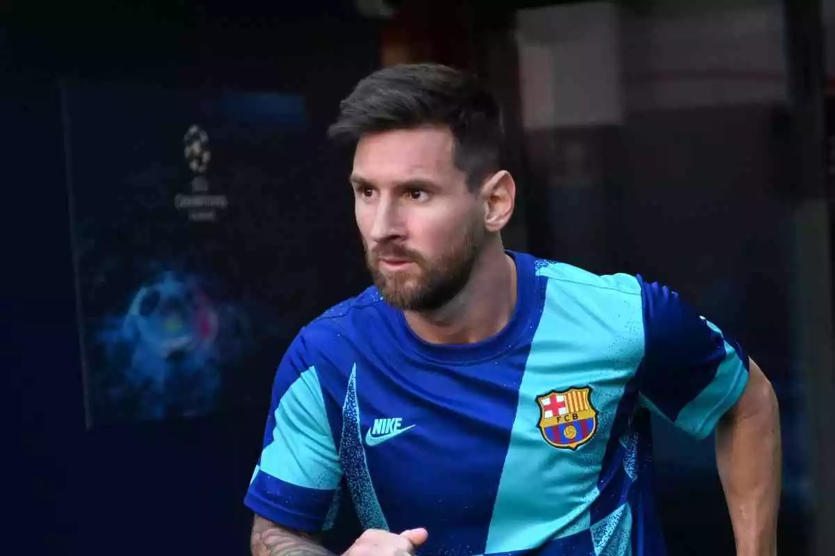 Leo Messi abans d'entrar al camp en el partir contra el Bayern de Munic del 14/08/2020