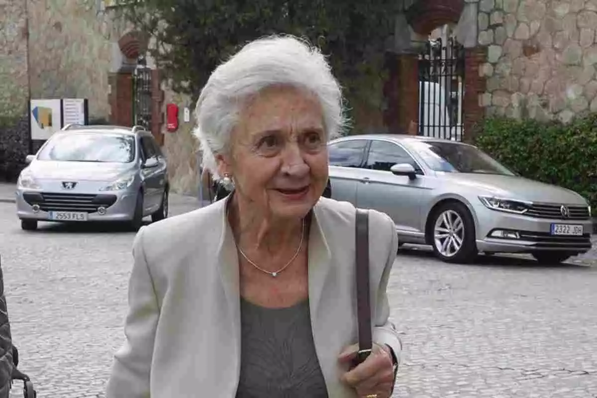 Marta Ferrusola a l'enterrament de Montserrat Caballé el 7 d'octubre del 2018 a Barcelona