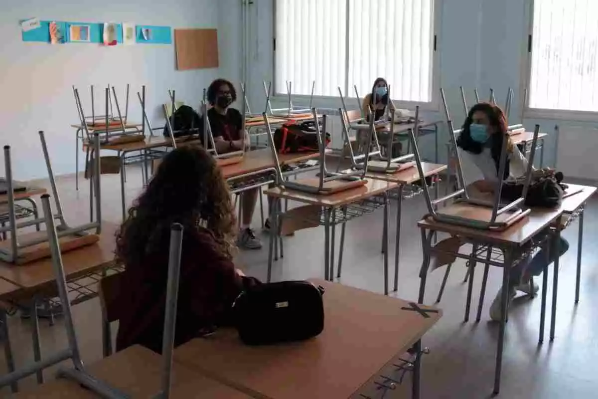 Alumnes en una classe d'un institut de Lleida