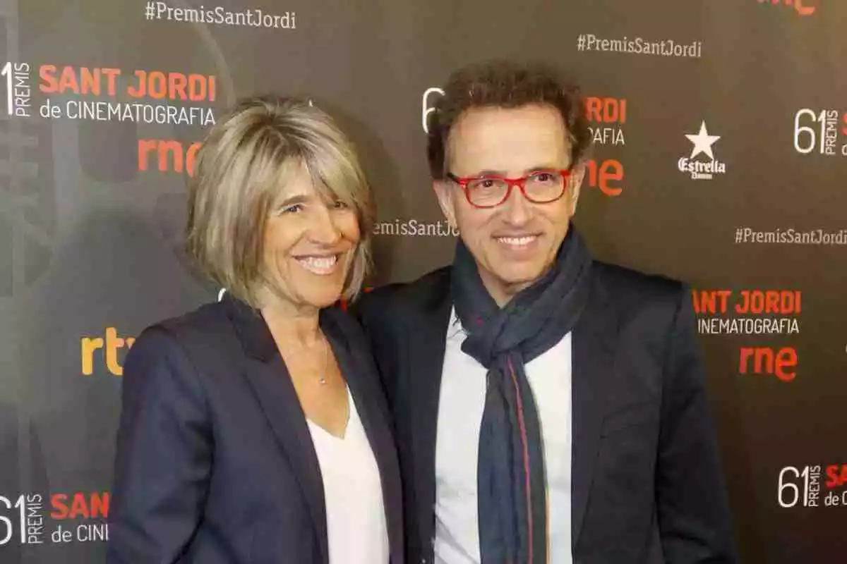 El presentador Jordi Hurtado amb la seva dona Rosa Palau en un acte de RTVE