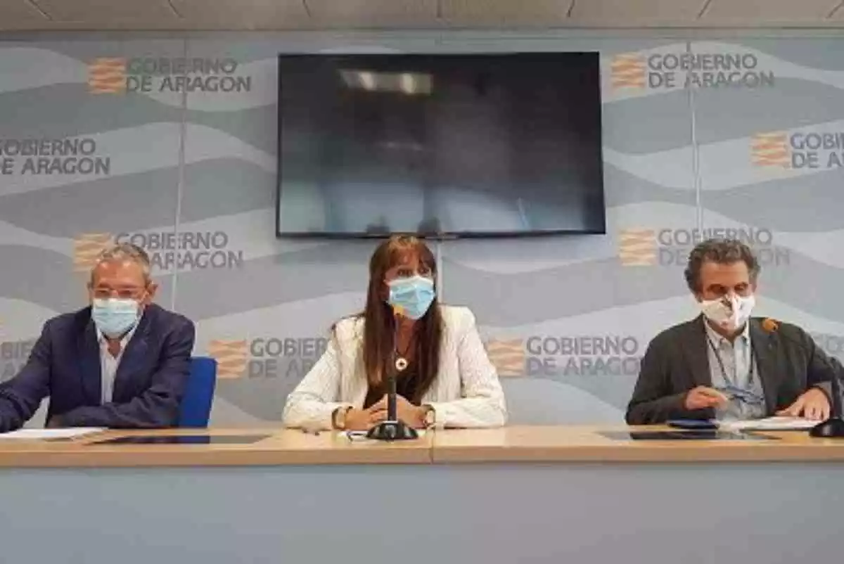 La consellera de Sanitat del govern d'Aragó, Sira Ripollès, durant una roda de premsa