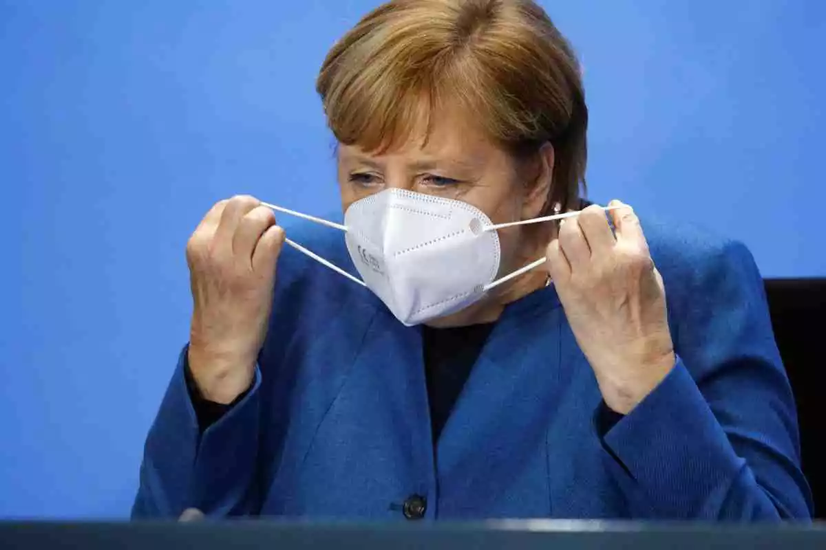 La cancellera alemanya Angela Merkel en una roda de premsa a Berlín el 28 d’octubre de 2020
