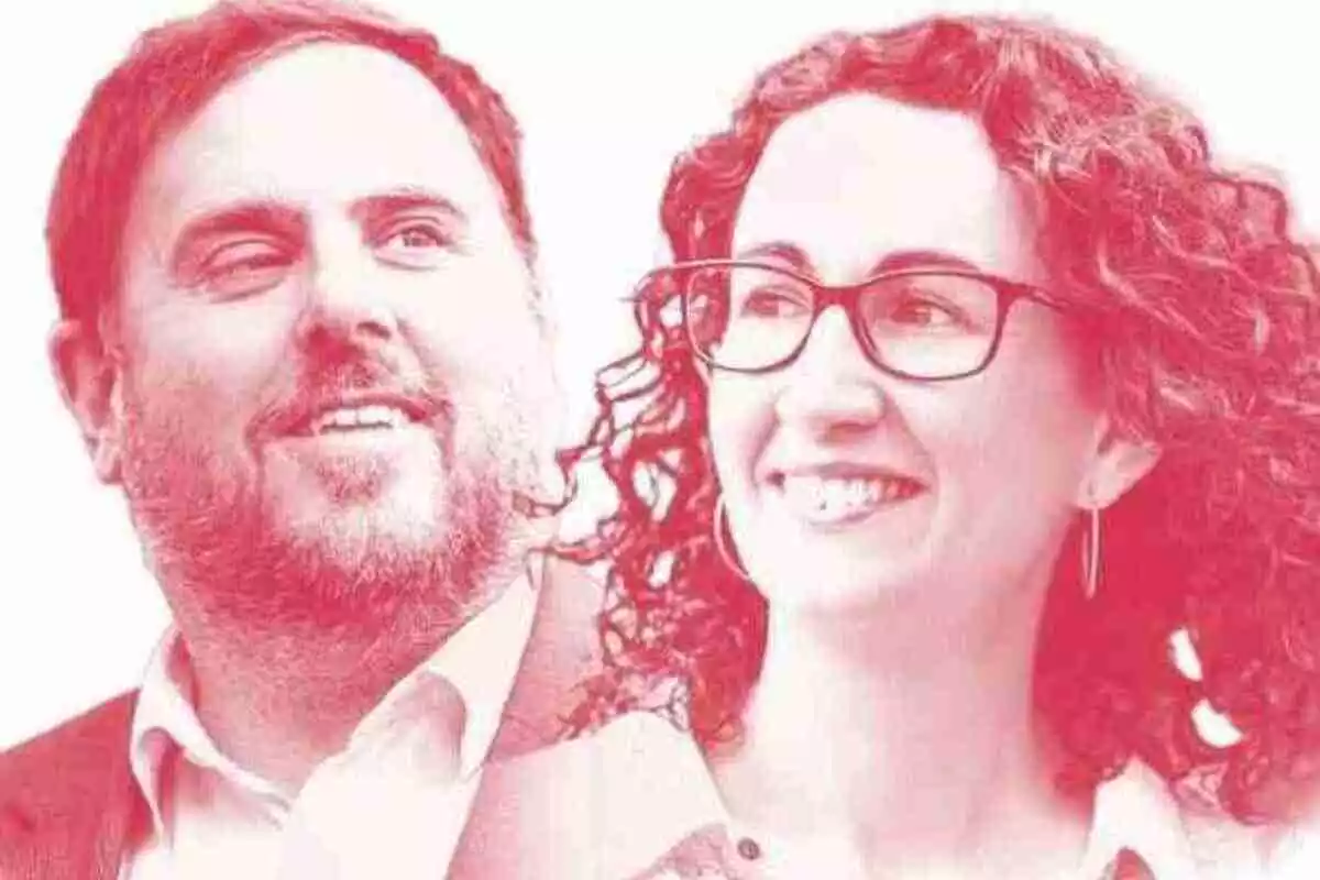Oriol Junqueras i Marta Rovira, somrient, a la portada del seu nou llibre