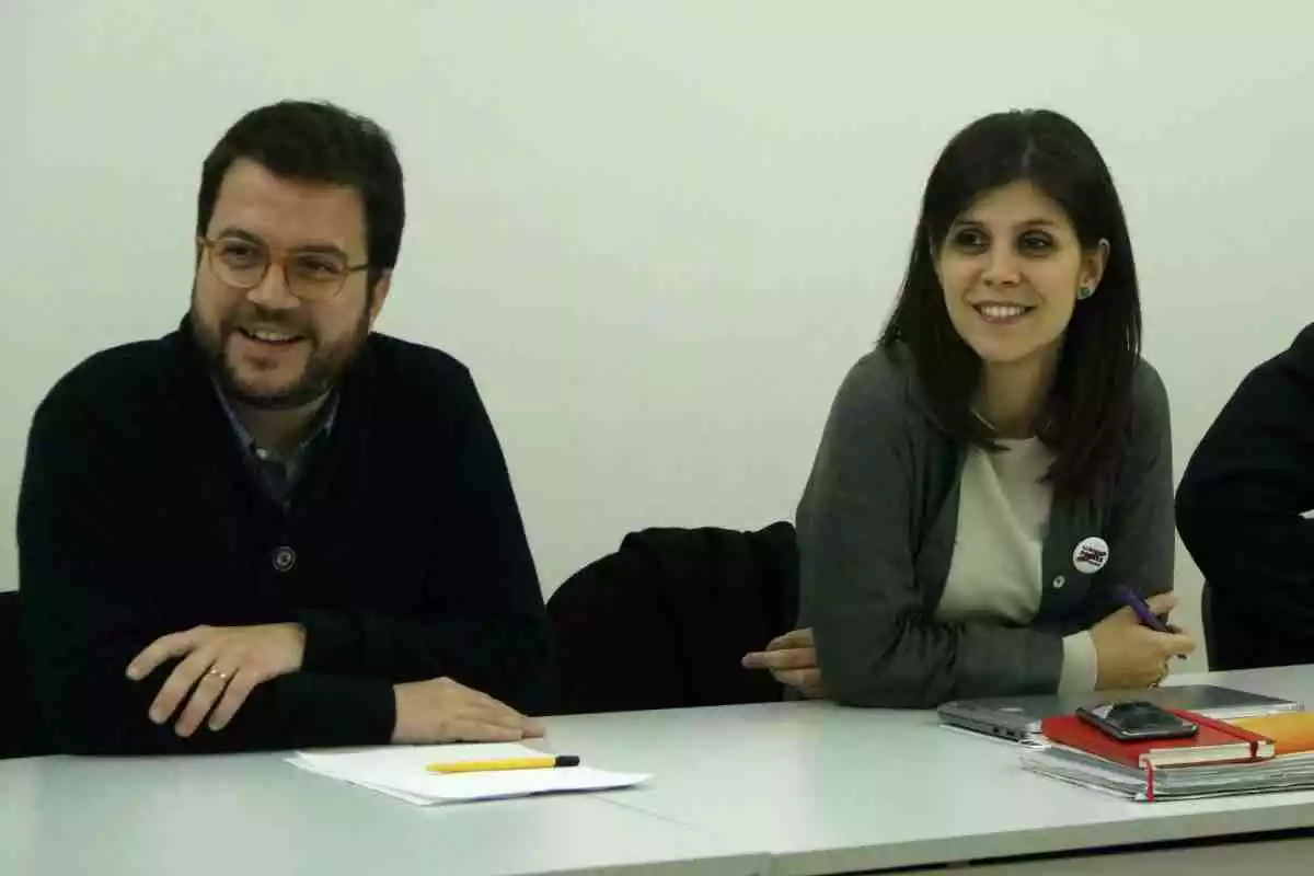 Pere Aragonès i Marta Vilalta en una reunió de l'executiva d'ERC el 30 de desembre de 2019