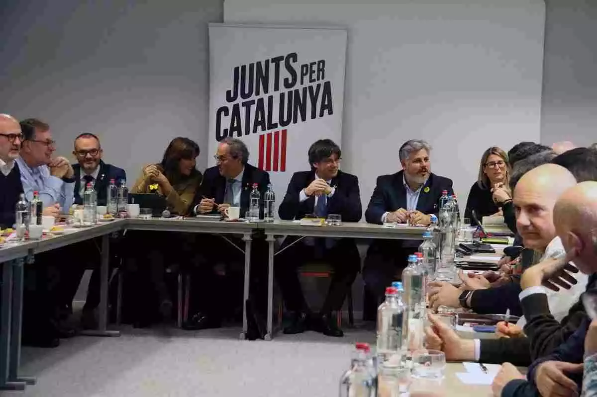 Una reunió de Junts per Catalunya a Brussel·les.