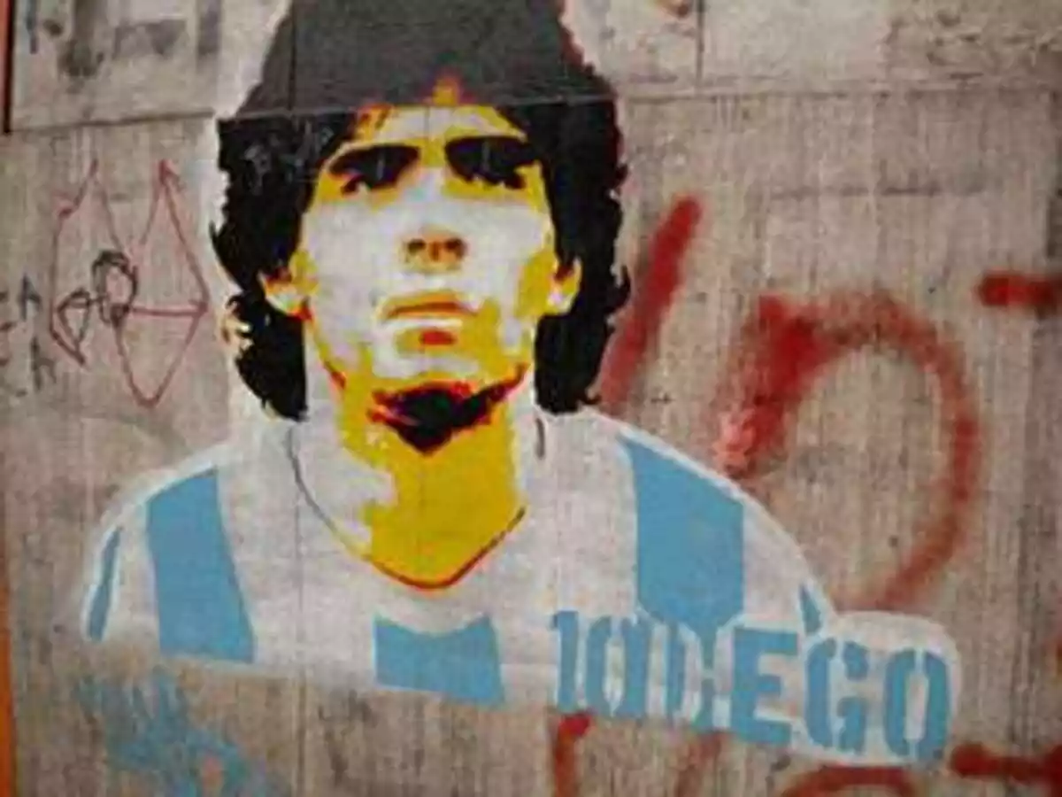 Graffiti de Maradona al barri de La Boca, Buenos Aires