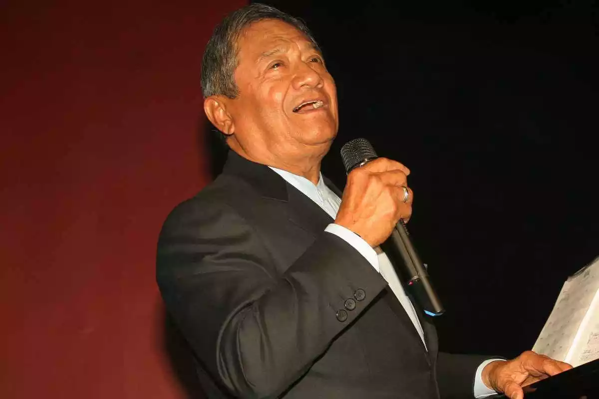 El cantant mexicà Armando Manzanero durant la presentació del disc 'Ni antes ni después'