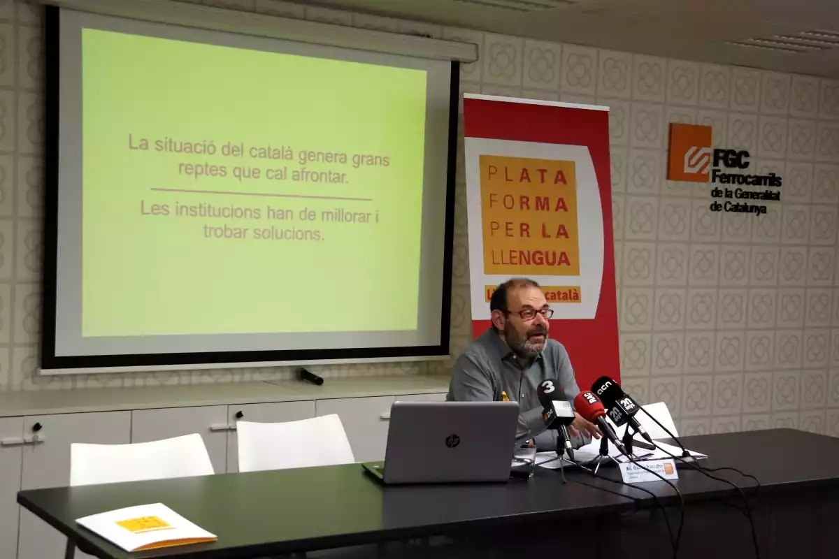 Òscar Escuder, president de la Plataforma per la Llengua, presenta l'InformeCAT 2019