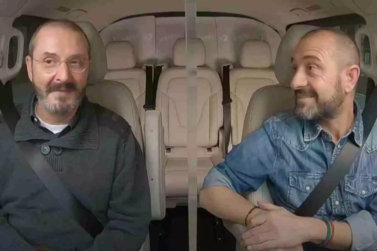 Oriol Grau al costat d'Eloi Vila durant una entrevista a 'Al Cotxe!' de TV3