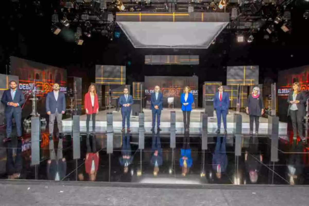 Imatge del debat electoral de TV3 per a les eleccions autonòmiques del febrer de 2021.