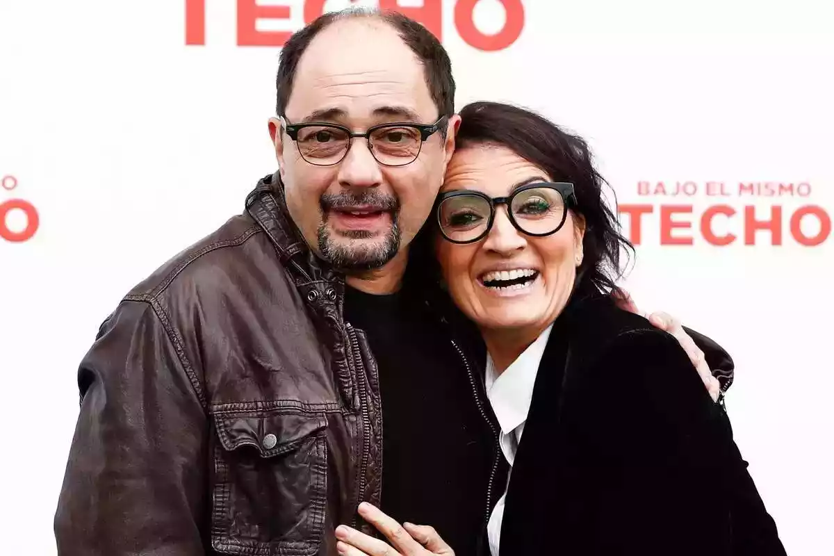 Jordi Sánchez i Sílvia Abril en la presentació de la pel·lícula 'Bajo el mismo techo' el 22 de gener del 2019