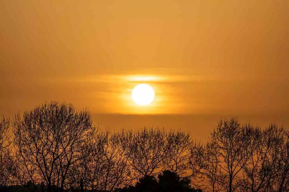 Imatge d'una sortida de sol terrosa a Sant Quintí de Mediona, a l'Alt Penedès